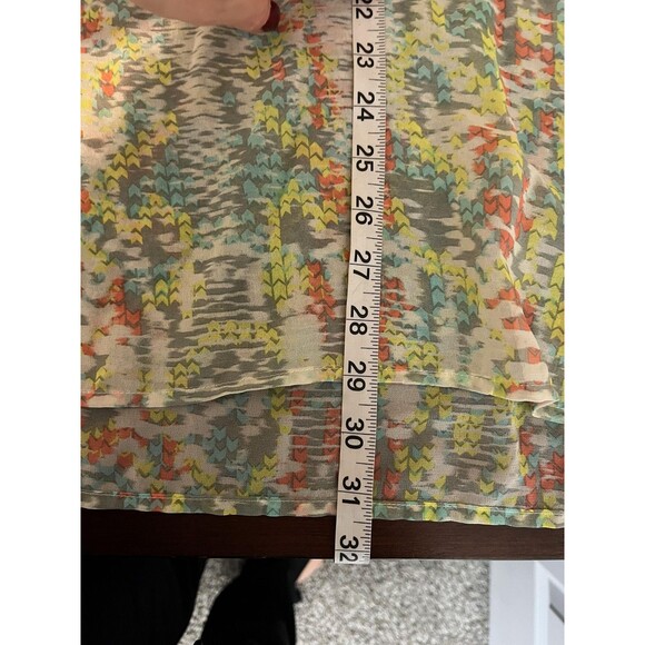 Daniel Rainn Shirt Womens 1X Multicolor Sheer Boho Tunic Crochet Trim - Picture 6 of 6